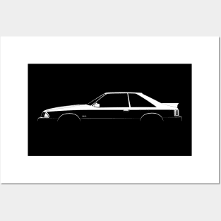 Ford Mustang GT (1989) Silhouette Posters and Art